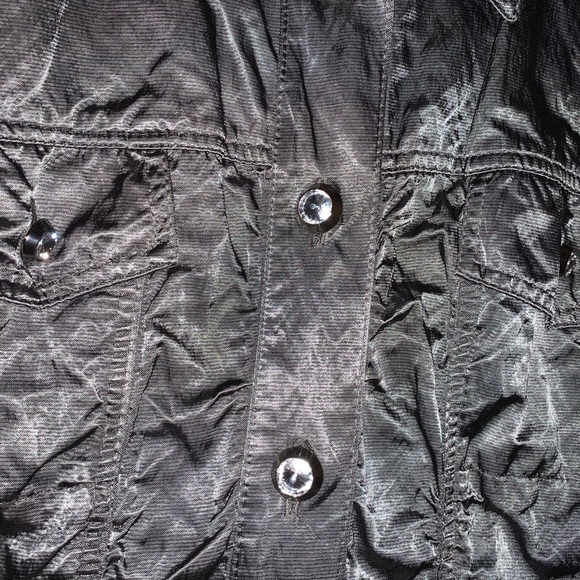 Size 14 Silver Shiny Button-Down Jacket - Picture 3 of 7